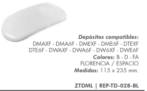 FERRUM REPUESTO - TAPA BLANCO P/DEP. OVAL C/BOTON      